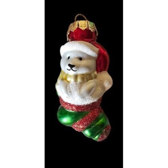 14 Vintage Christmas Ornaments Hand Blown Glass Santa,sock,bear Mini Size. - Picture 3 of 8